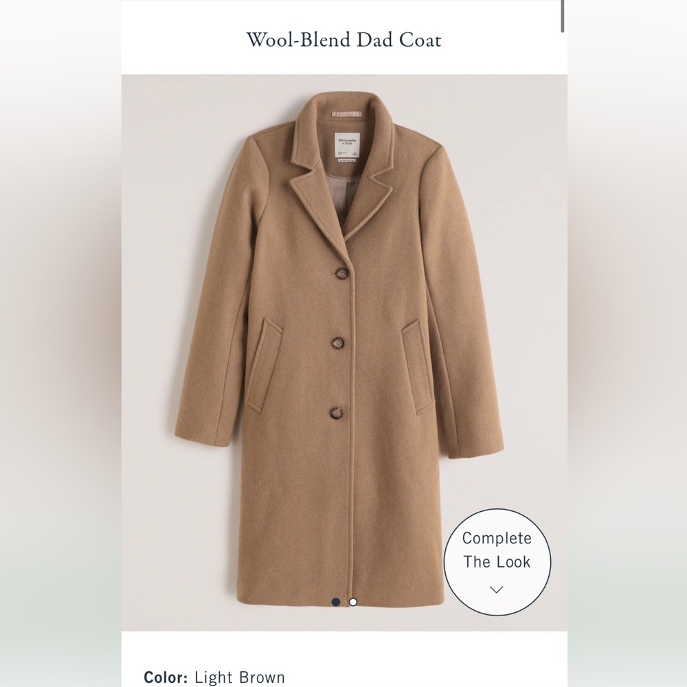 Abercrombie and Fitch wool blend dad coat XS new with tags